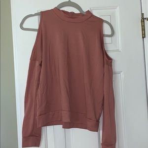 long sleeve shirt with shoulder cutouts
